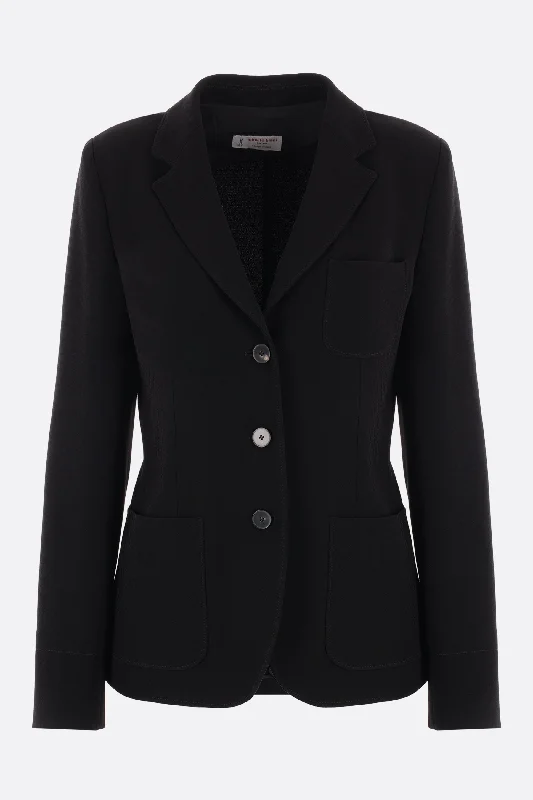 single-breasted stretch cady jacket Double-Layered Poncho