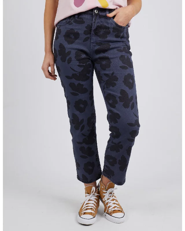 Elm - Abstract Straight Leg Jean - Print Relaxed Fit Overalls
