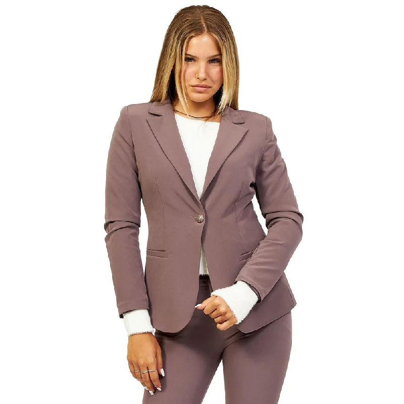 Yes Zee Gray Polyester Suits & Blazer Women's Premium Blazer
