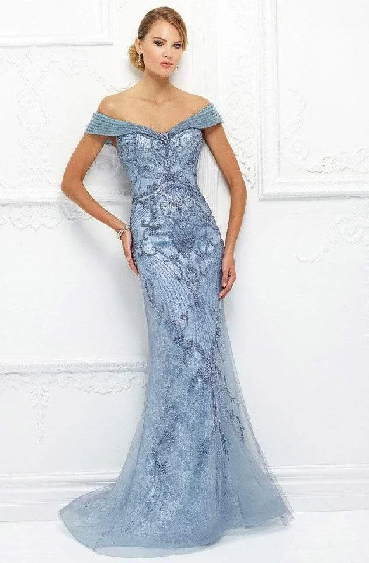 Ivonne D for Mon Cheri - 118D08 Beaded Lace Dress With Tulle Overlay